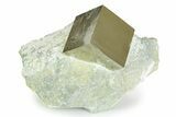 Large, Natural Pyrite Cube In Rock - Navajun, Spain #343205-1